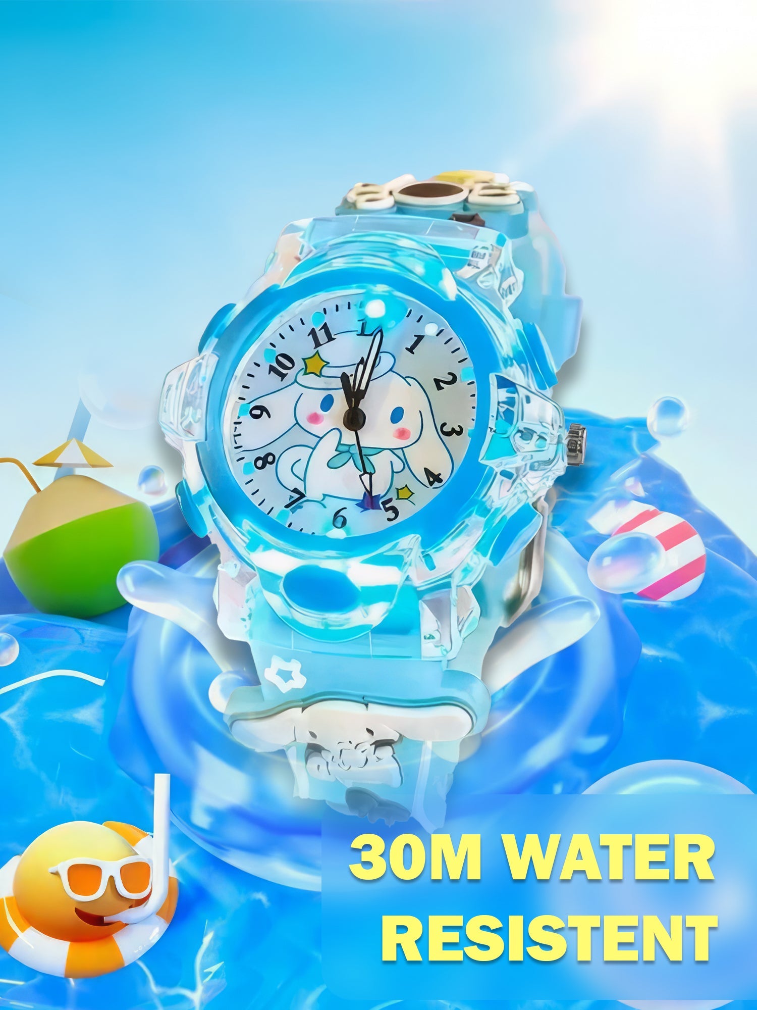 Lookhaa Cartoon Analog Light Watch for Boys - Blue lookhaa