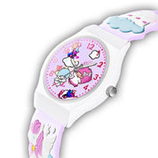 Lookhaa Unicorn 3D Cartoon Strap Analog Watch For Kids  - Perple