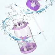 Lookhaa BPA Free Cartoon Designed Spill Proof Eco-Friendly Plastic Sipper Water Bottle for Kids & Toddlers, 600ml (Purple)