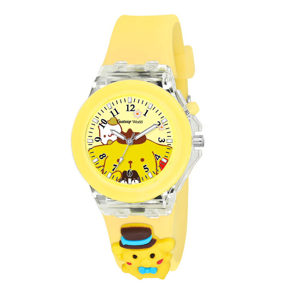 Lookhaa Cartoon Bunny Watch Analog Light Watch for Kids Boys & Girls - Yellow