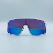 Lookhaa Sports Shield Mirrored Outdoor Driving & Cycling Sunglasses for Kids - White / Blue