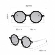 Lookhaa Full Rim Round Trendy UV Protected Style Sunglasses For Kids ( Black / White)