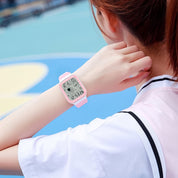 Lookhaa Unisex Digital Sports Watch with Luminous Display Waterproof  WristWatch For Kids - Pink