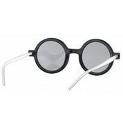 Lookhaa Full Rim Round Trendy UV Protected Style Sunglasses For Kids ( Black / White)