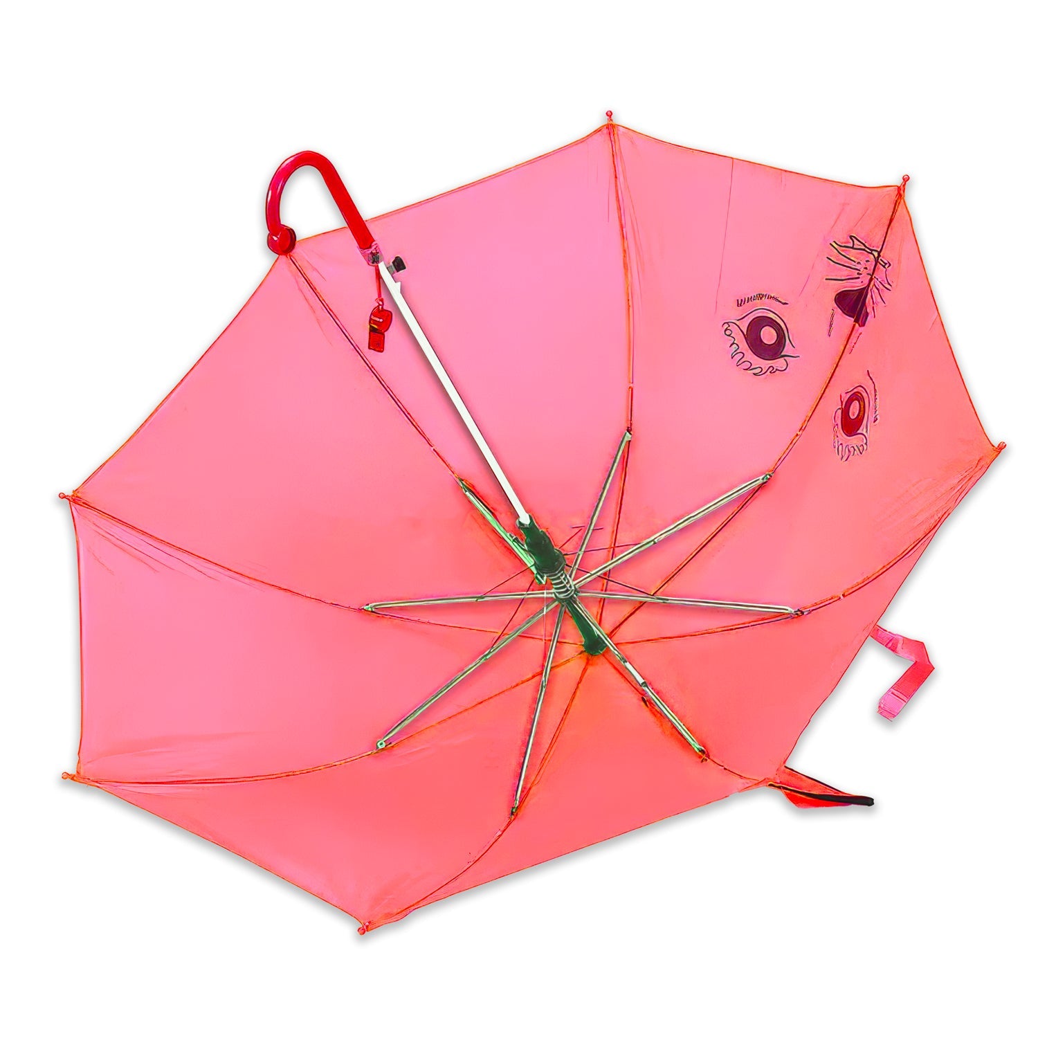 Lookhaa Kids Umbrella Colorful, Safe & Fun Lightweight, Easy-Open, Windproof Rainy Day Umbrella  - Red lookhaa