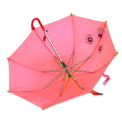 Lookhaa Kids Umbrella Colorful, Safe & Fun Lightweight, Easy-Open, Windproof Rainy Day Umbrella  - Red lookhaa