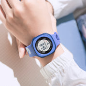 Lookhaa Digital Round Dial Alarm & Glowing Light Watch for Boys & Girls - Blue