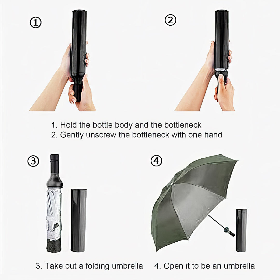 Lookhaa Folding Portable Umbrella with Bottle Cover for UV Protection & Rain Umbrella Mini Travel (Pack of 1) mini travel umbrella