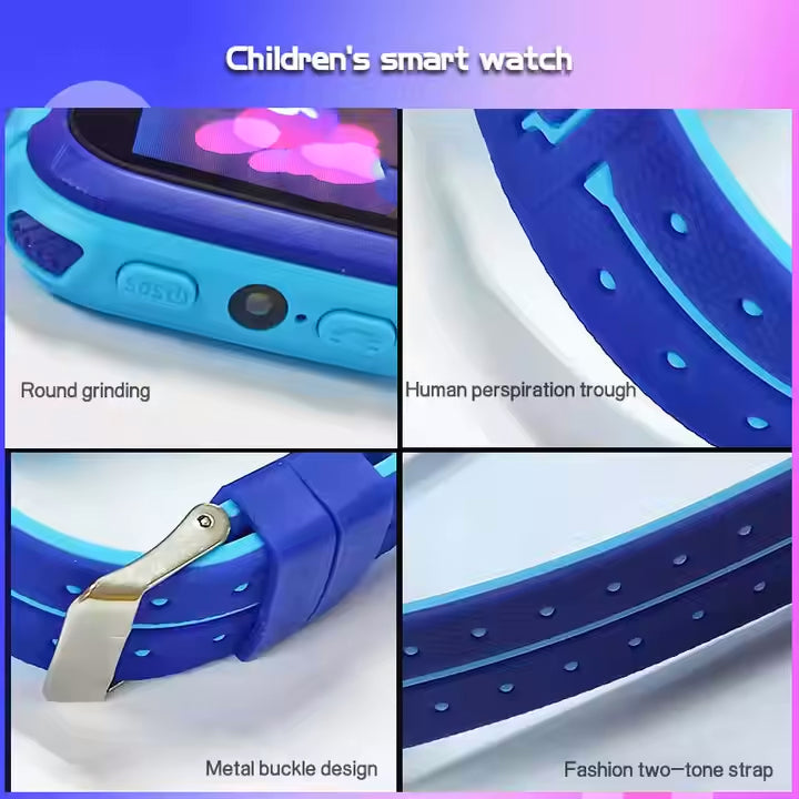 Lookhaa Kids Smart Call Watch Daily Life Waterproof Smart Watch With SIM Card Flashlight camera SOS Smart For Boys (Blue)