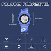 Lookhaa Digital Round Dial Alarm & Glowing Light Watch for Boys & Girls - Blue