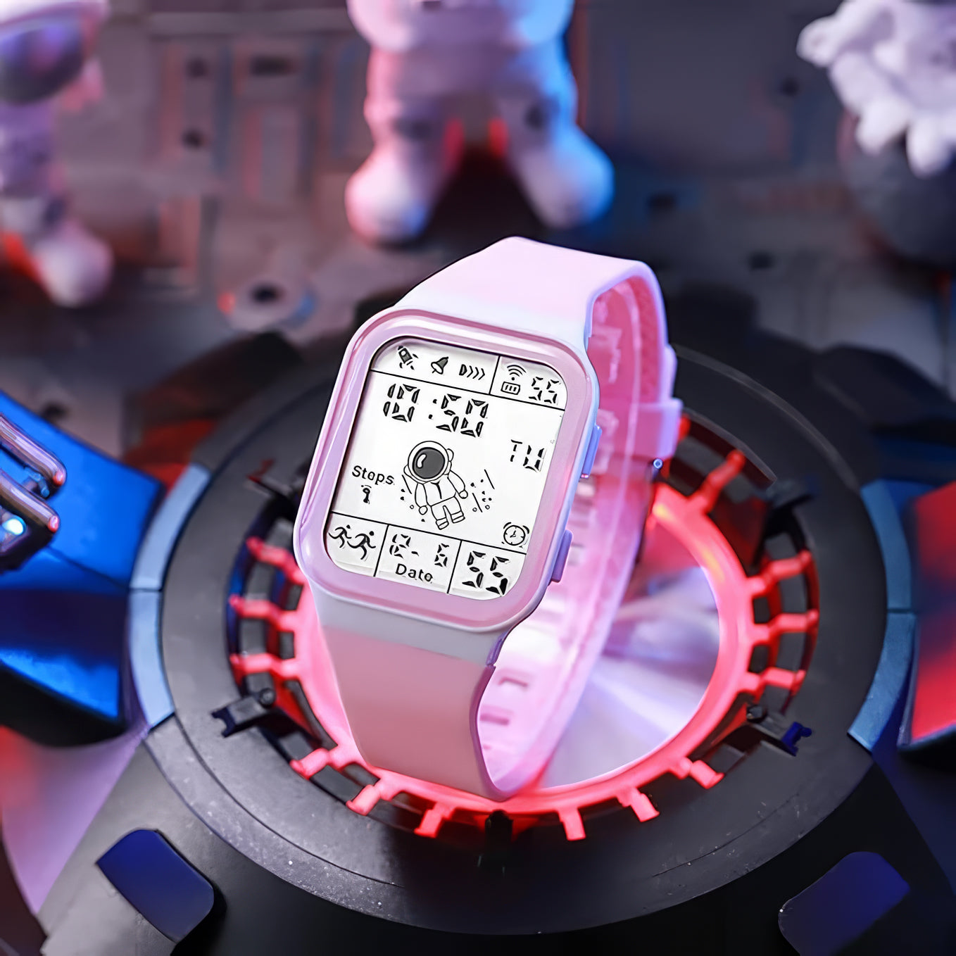 Lookhaa Unisex Digital Sports Watch with Luminous Display Waterproof  WristWatch For Kids - Pink