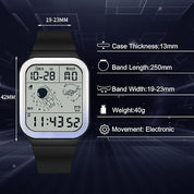 Lookhaa Unisex Digital Sports Watch with Luminous Display Waterproof  WristWatch For Kids - Black