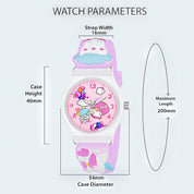 Lookhaa Unicorn 3D Cartoon Strap Analog Watch For Kids  - Perple