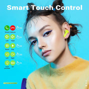 Lookhaa Wireless Earbuds with Transparent Design Charging Case and LED Digital Display | Bluetooth 5.3 | Heavy Bass Stereo Earphones (Green)
