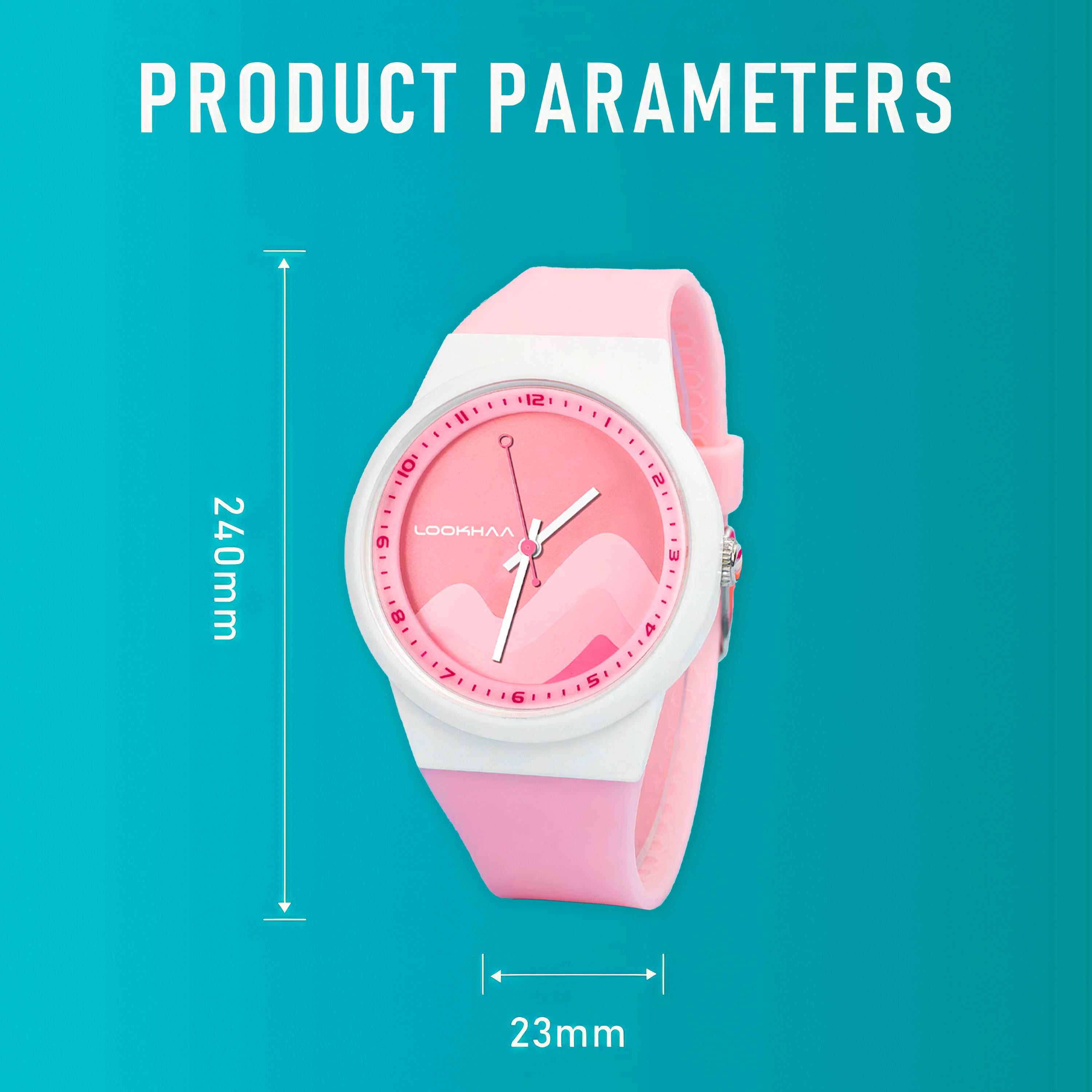 Lookhaa Analog DialLayers Design Waterproof Wristwatch for Girls - Pink