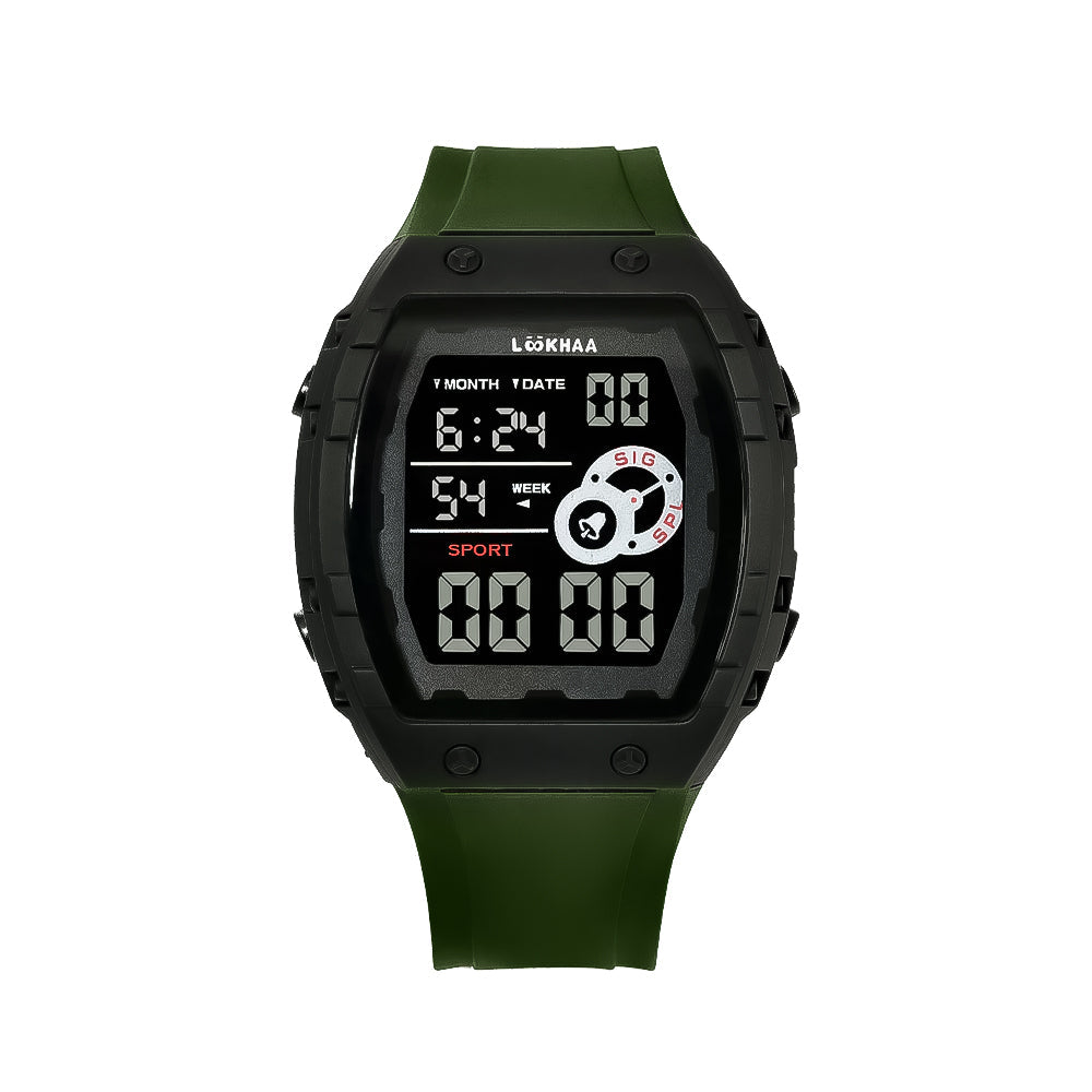 Lookhaa Kids Digital Multi Functional Watch Outdoor Waterproof Date Luminous LED Digital Watch For Boy - Green lookhaa