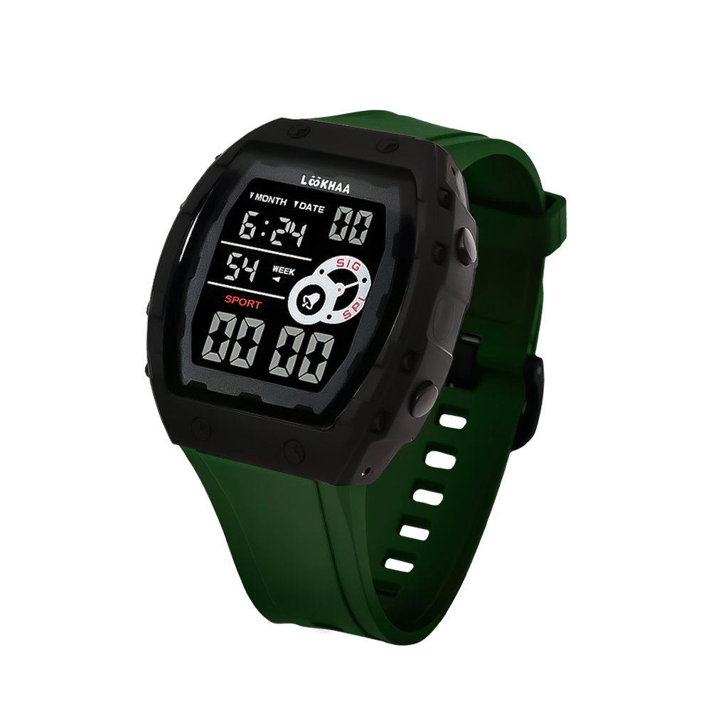 Lookhaa Kids Digital Multi Functional Watch Outdoor Waterproof Date Luminous LED Digital Watch For Boy - Green lookhaa