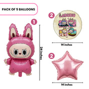 kids birthday decoration, cartoon foil balloon, bunny balloon set, cute animal party décor, baby shower balloons, kids cartoon theme decoration, metallic foil balloon, helium party balloons, reusable foil balloons, kids room décor