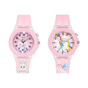 Lookhaa Kids Combo Rabbit Pink and Unicorn Character Analog Disco Lights Watch lookhaa