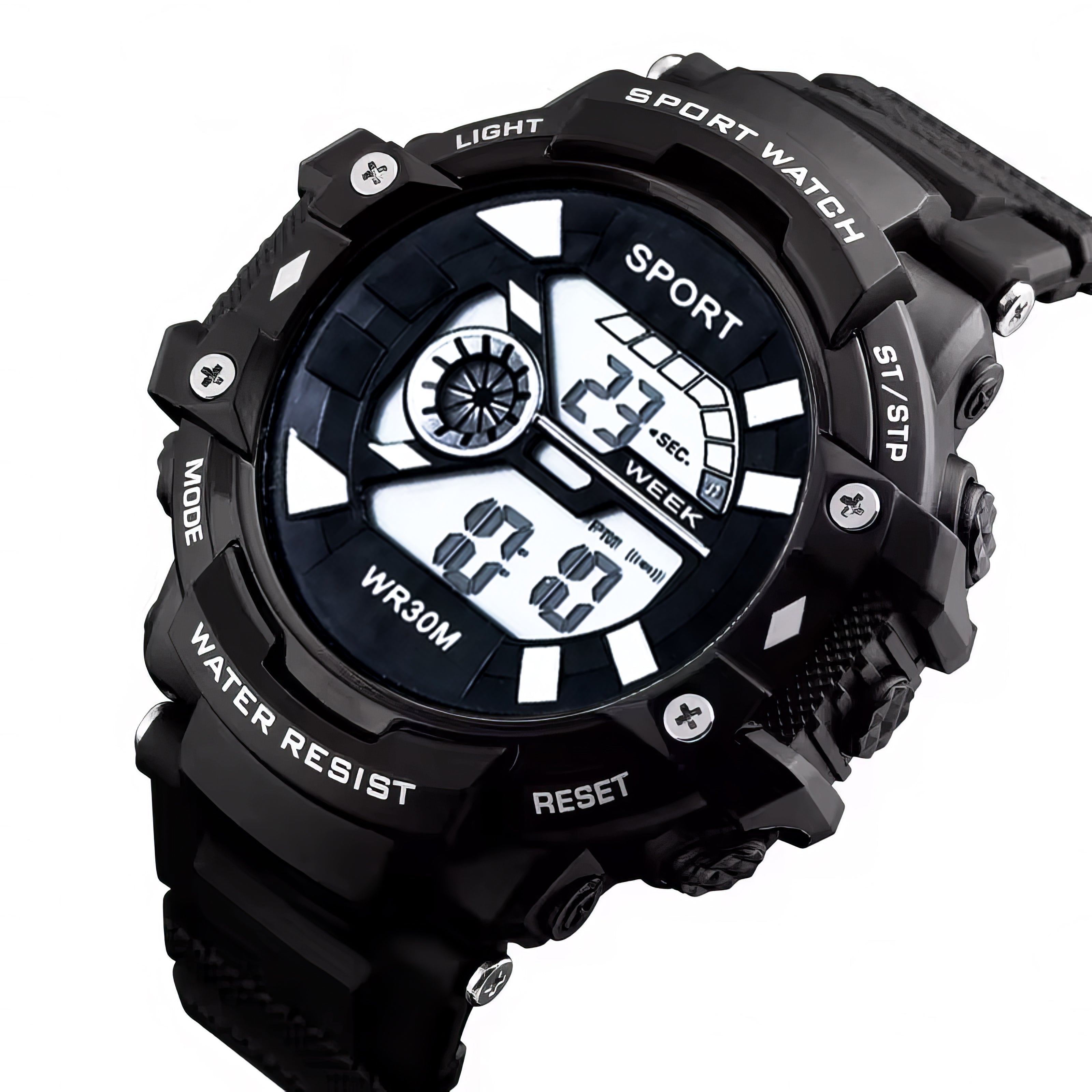 Lookhaa Sporty Design Digital Wrist Watch For Boys - Black