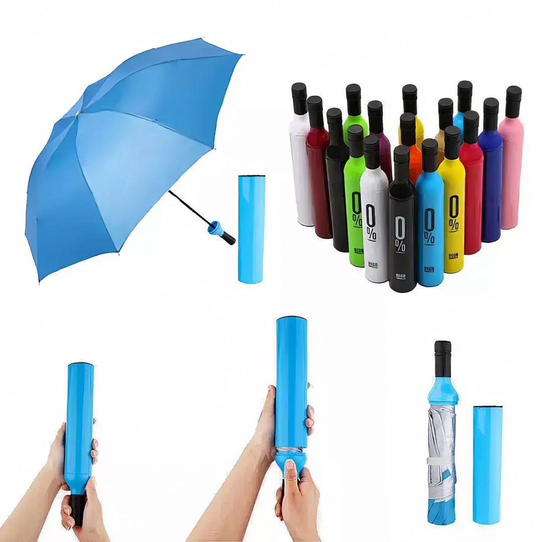 Lookhaa Folding Portable Umbrella with Bottle Cover for UV Protection & Rain Umbrella Mini Travel (Pack of 1) mini travel umbrella