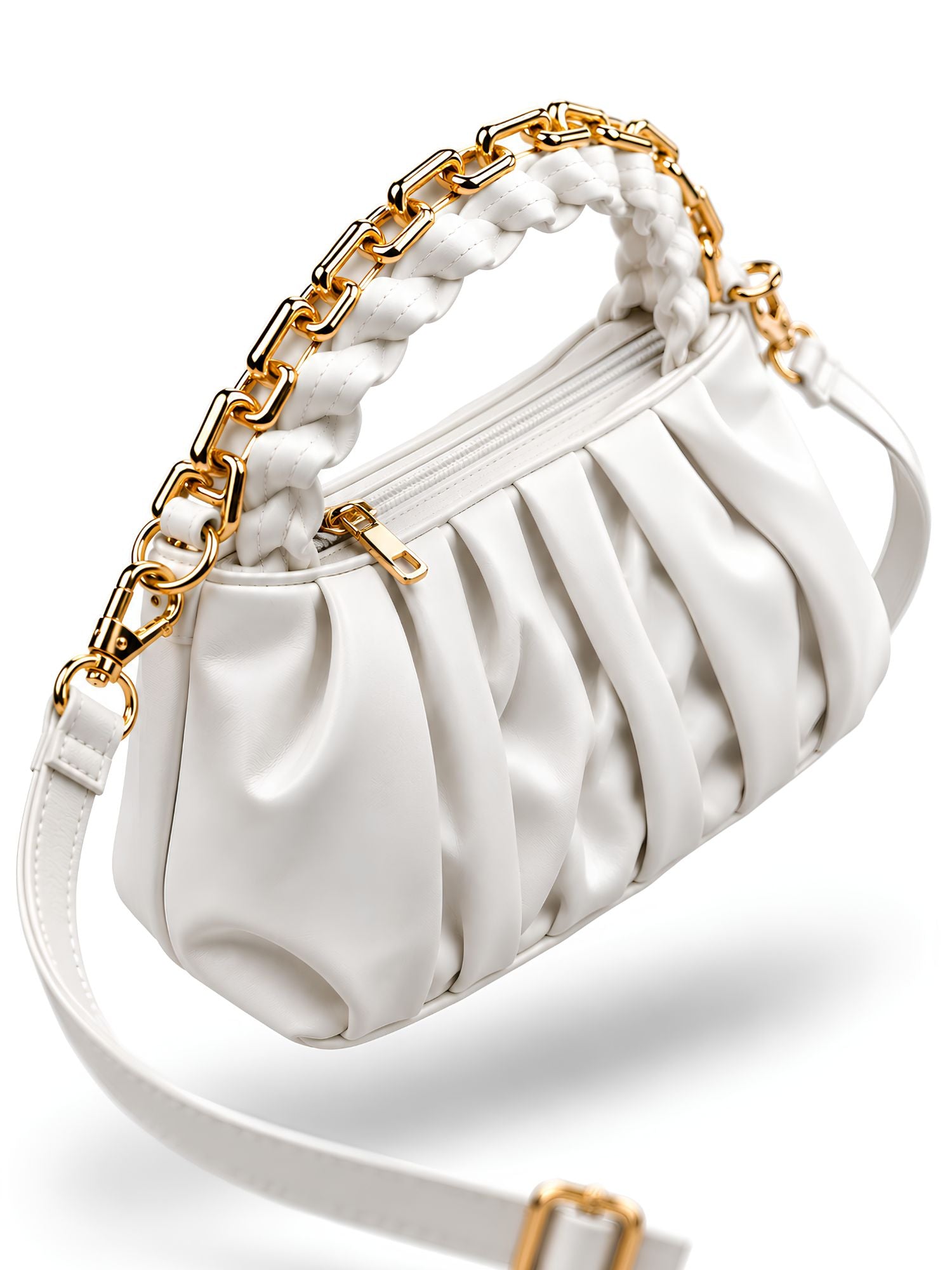LOOKHAA Premium Solid Off-White Shoulder Bag lookhaa