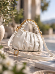 LOOKHAA Premium Solid Off-White Shoulder Bag lookhaa