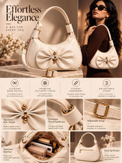 LOOKHAA Premium Elegance Chic Bow Solid Handheld Bag lookhaa
