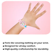Lookhaa 3D Cute Unicorn Cartoon Watch with 7 Disco Lights Analog Watch for Girls - Pink
