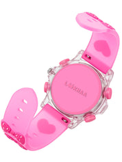 Lookhaa Kids Cute Cartoon Analog Disco Light Watches For Girls - Pink lookhaa