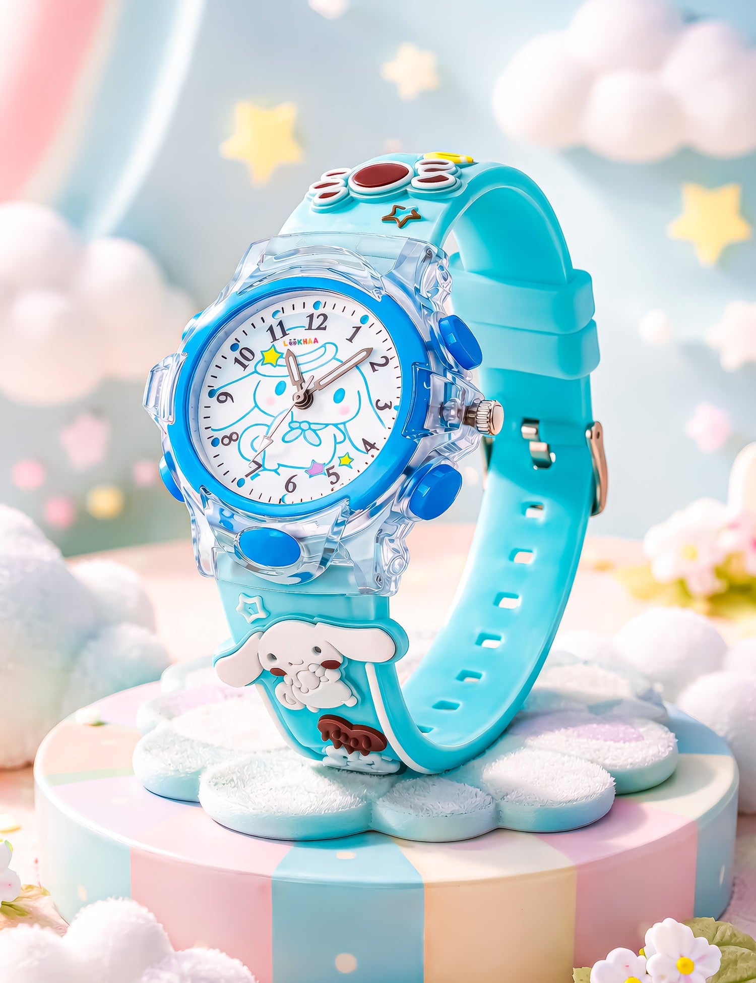 Lookhaa Cartoon Analog Light Watch for Boys - Blue lookhaa