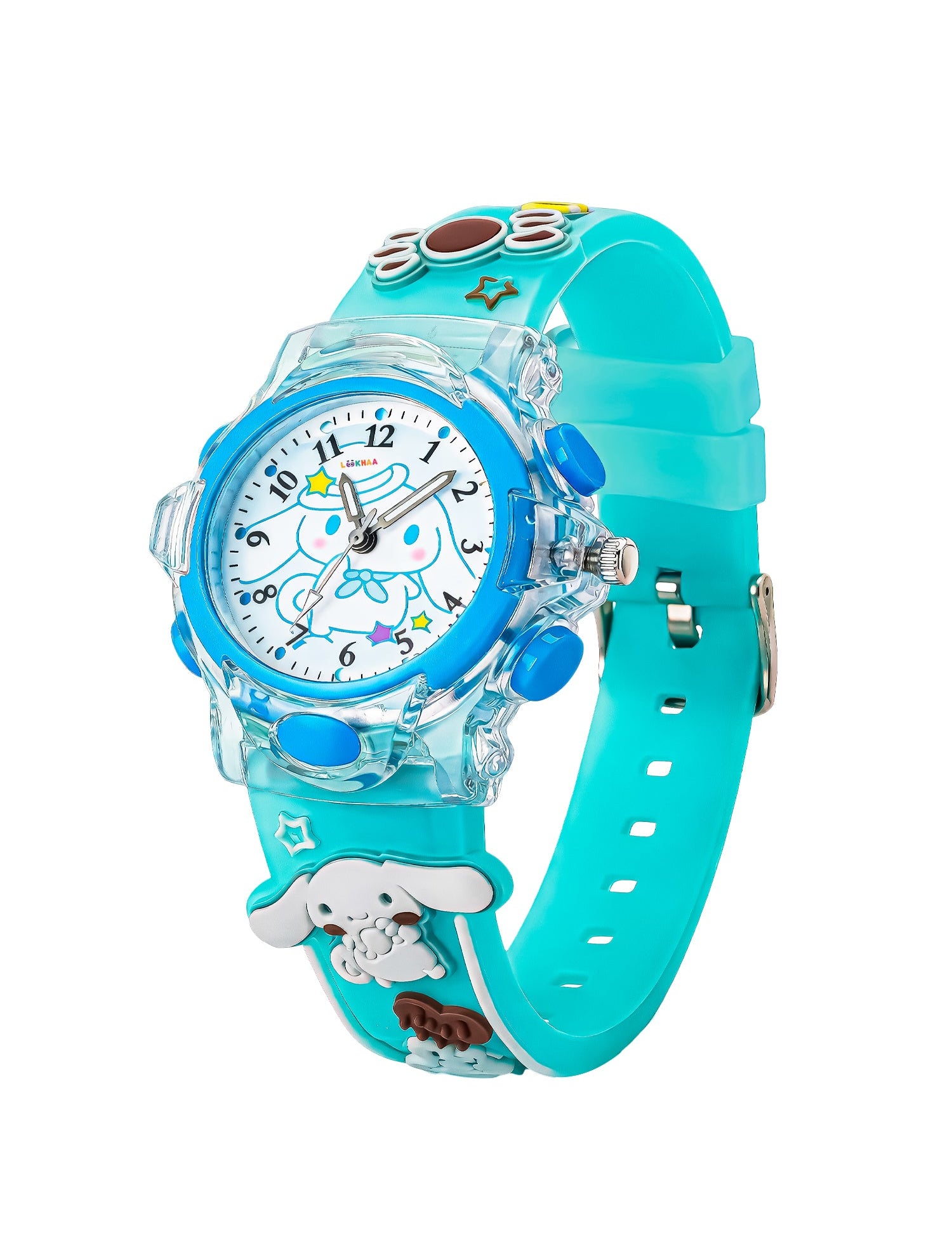 Lookhaa Cartoon Analog Light Watch for Boys - Blue lookhaa