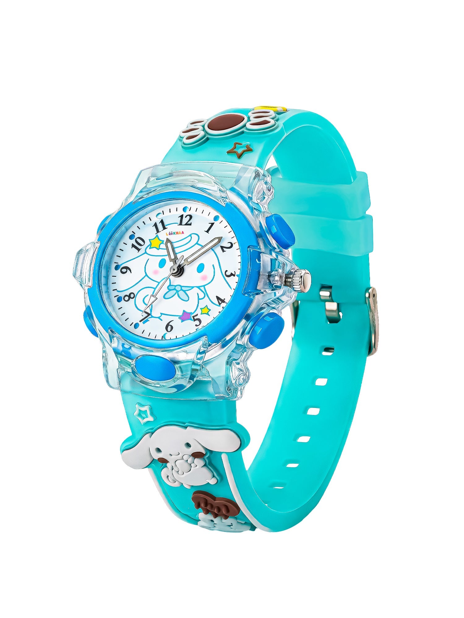 Lookhaa Cartoon Analog Light Watch for Boys - Blue lookhaa