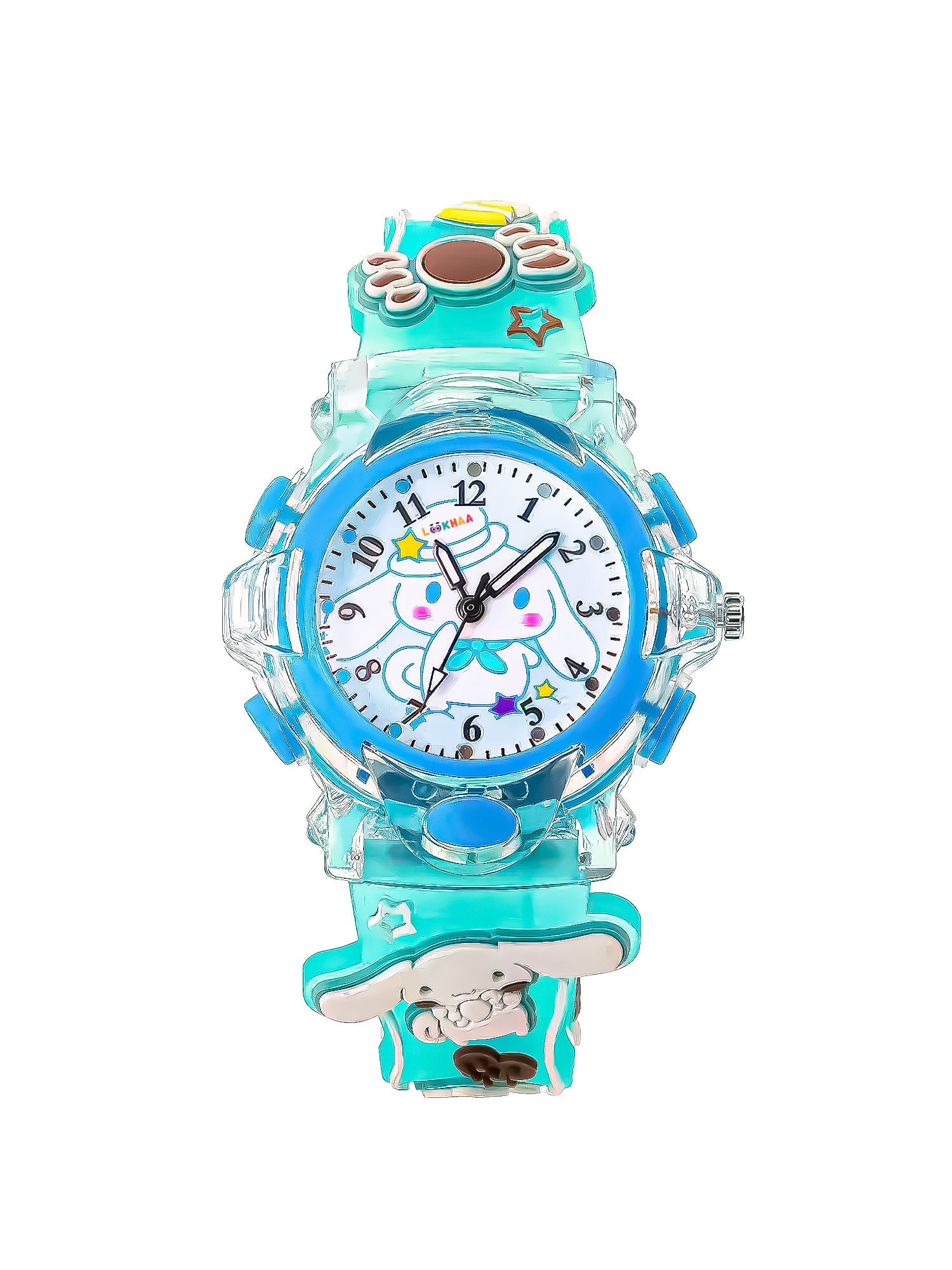 Lookhaa Cartoon Analog Light Watch for Boys - Blue lookhaa