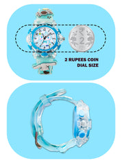 Lookhaa Cartoon Analog Light Watch for Boys - Blue lookhaa