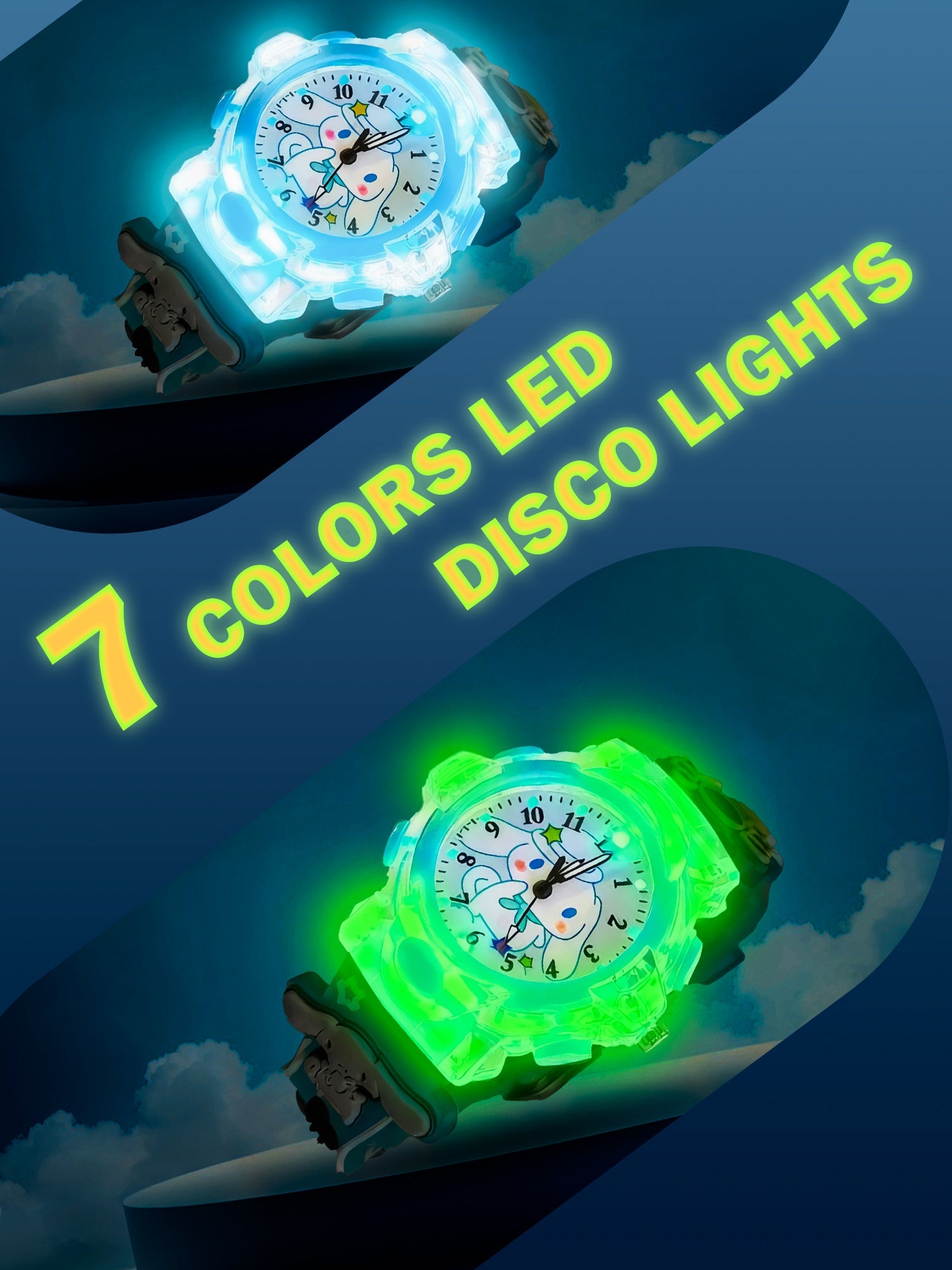Lookhaa Cartoon Analog Light Watch for Boys - Blue lookhaa