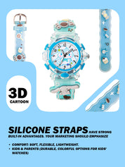 Lookhaa Cartoon Analog Light Watch for Boys - Blue lookhaa