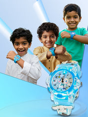 Lookhaa Cartoon Analog Light Watch for Boys - Blue lookhaa