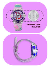 Lookhaa Cartoon Analog Light Watch for Girls - Purple lookhaa