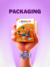 Lookhaa Cartoon Analog Light Watch for Girls - Purple lookhaa
