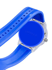 Lookhaa 3D Cute Astronaut Cartoon Watch with 7 Disco Lights Analog Watch for Boys - Blue lookhaa
