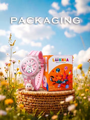 Lookhaa 3D Cartoon Rabbit  Pink Watch with 7 Disco Lights Analog Watch for Girls lookhaa