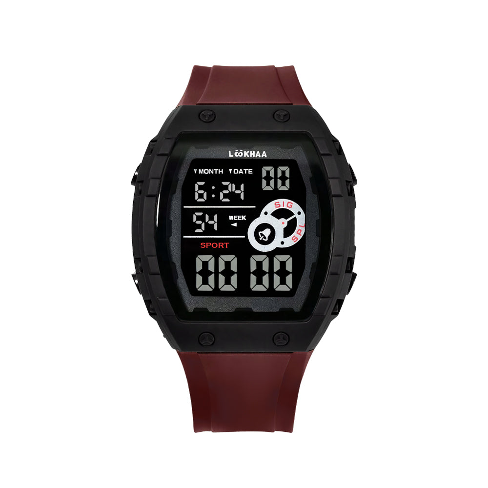 Lookhaa Kids Digital Multi Functional Watch Outdoor Waterproof Date Luminous LED Digital Watch For Boy - Red lookhaa