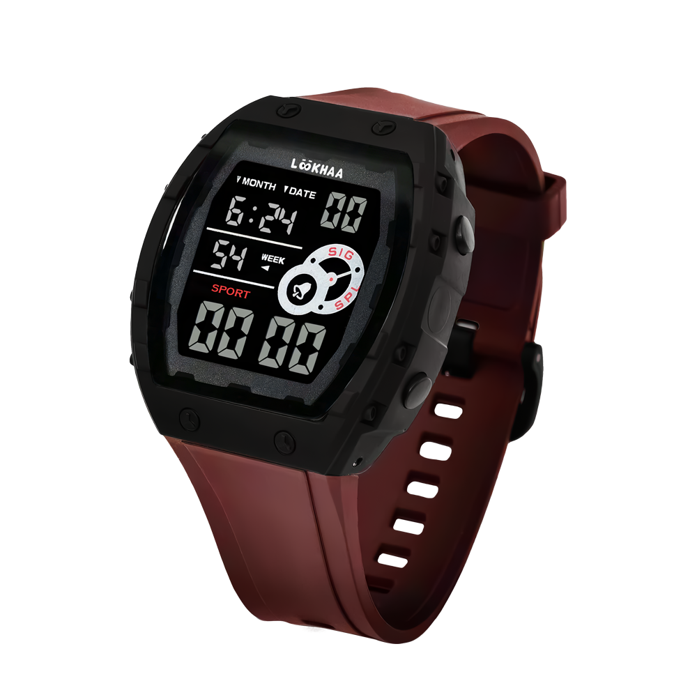 Lookhaa Kids Digital Multi Functional Watch Outdoor Waterproof Date Luminous LED Digital Watch For Boy - Red lookhaa