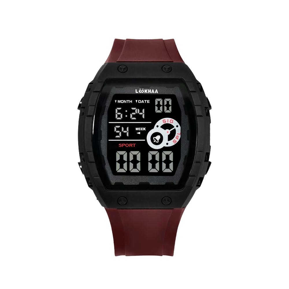 Lookhaa Kids Digital Multi Functional Watch Outdoor WaterprooDate Luminous LED Digital Watch For Boy - Red lookhaa