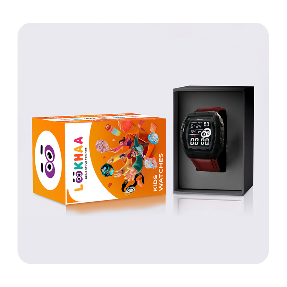 Lookhaa Kids Digital Multi Functional Watch Outdoor Waterproof Date Luminous LED Digital Watch For Boy - Red lookhaa