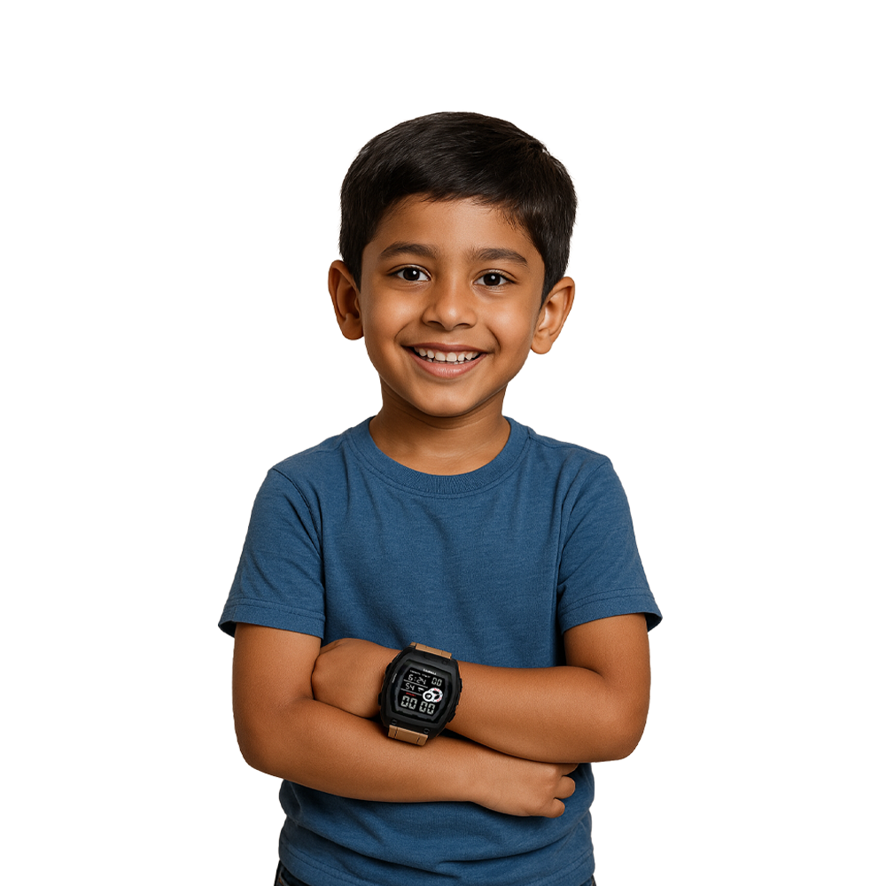 Lookhaa Kids Digital Multi Functional Watch Outdoor Waterproof Date Luminous LED Digital Watch For Boy - Cream lookhaa