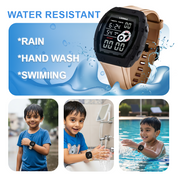 Lookhaa Kids Digital Multi Functional Watch Outdoor Waterproof Date Luminous LED Digital Watch For Boy - Cream lookhaa