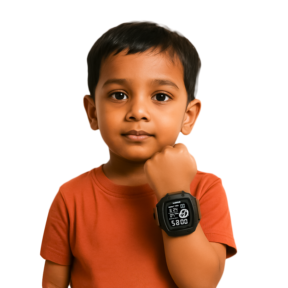Lookhaa Kids Digital Multi Functional Watch Outdoor Waterproof Date Luminous LED Digital Watch For Boy - Brown lookhaa