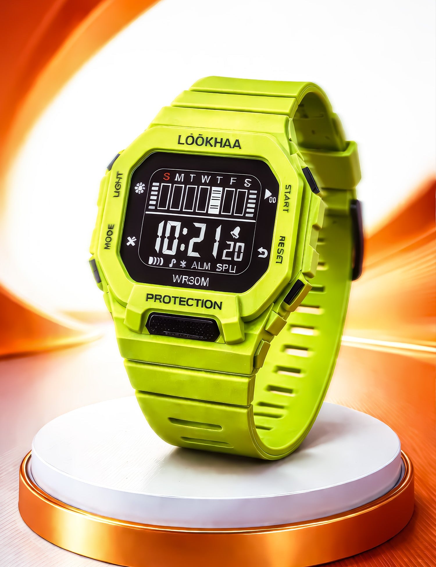 LOOKHAA Kids Solid Digital Sports Watch - Green lookhaa